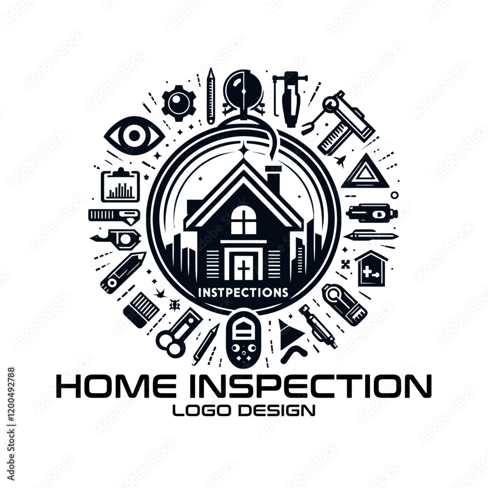 Home Inspection Vector Logo Design