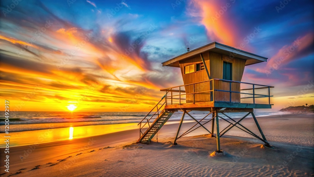 Coronado Beach Lifeguard Tower Sunset San Diego California Coronado Beach Lifeguard Tower Sunset San Diego California