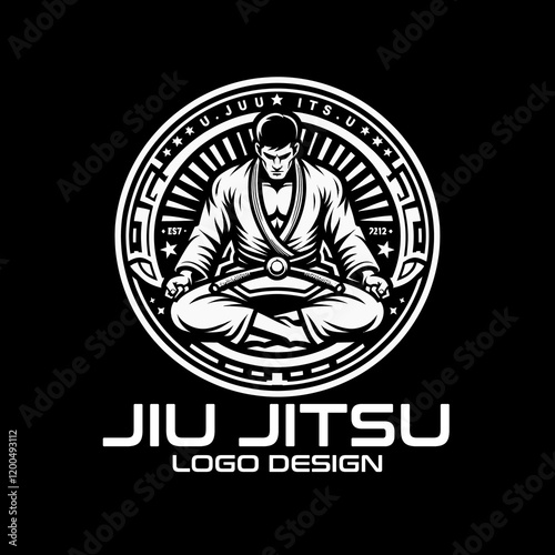 Принти на полотні Jiu Jitsu Vector Logo Design