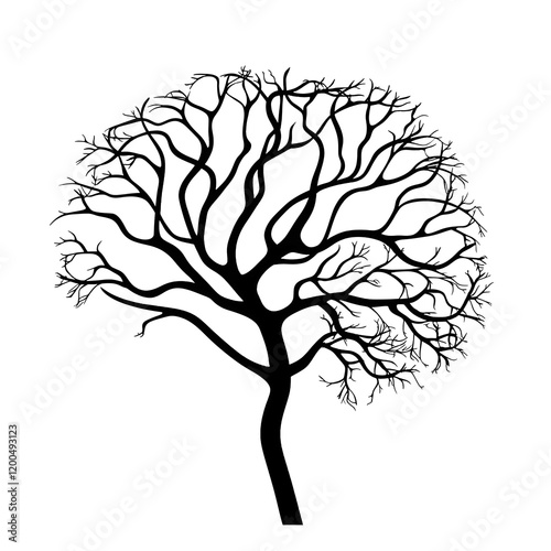 very minimalsitic logo illustration of cerebral angiogram black on white background