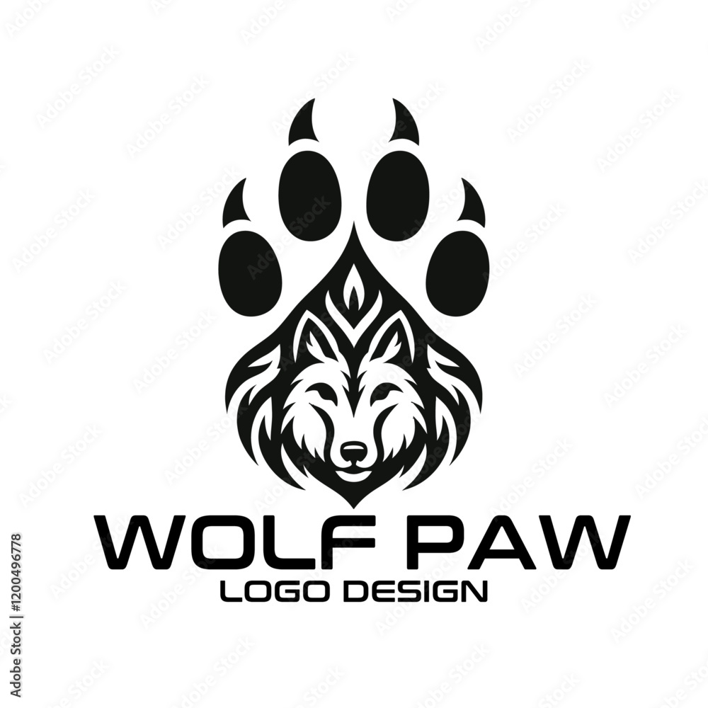 Fototapeta premium Wolf Paw Vector Logo Design