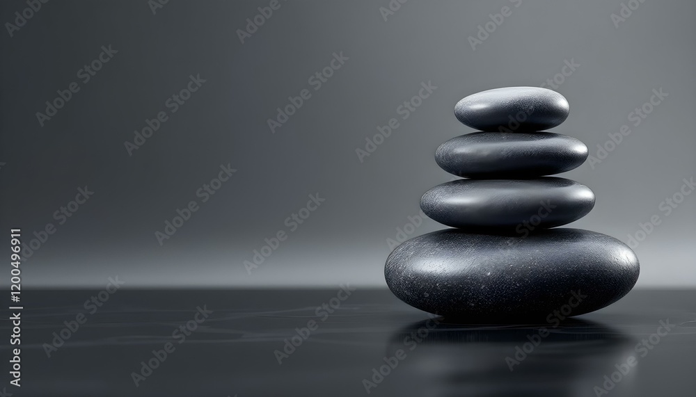 zen, stones, asymmetrical, stack, modern, matte, glossy, textures, polished, black, surface, reflections, subtle, gradient, gray, background, 8K, resolution, balance, harmony, calm, minimalist, zen, stones, asymmetrical, stack, modern, matte, glossy, textures, polished, black, surface, reflections, subtle, gradient, gray, background, 8K, resolution, balance, harmony, calm, minimalist,