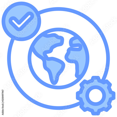 Globalization Blue Icon
