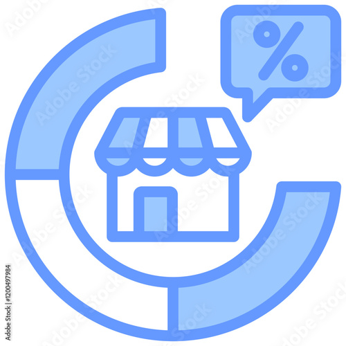 Market Penetration Blue Icon