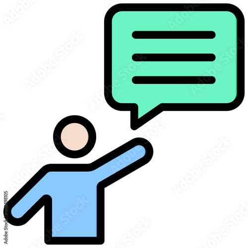 Introduction Outline Color Icon