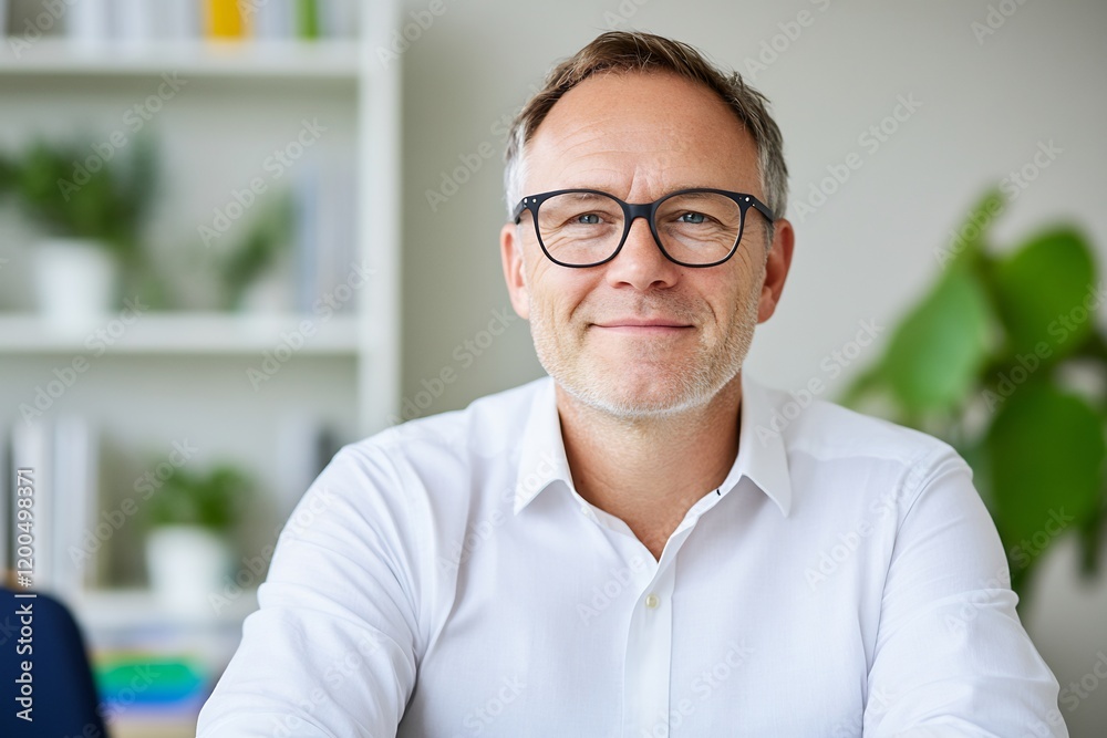 Confident man, office portrait, bookshelf background, professional headshot Confident man, office portrait, bookshelf background, professional headshot