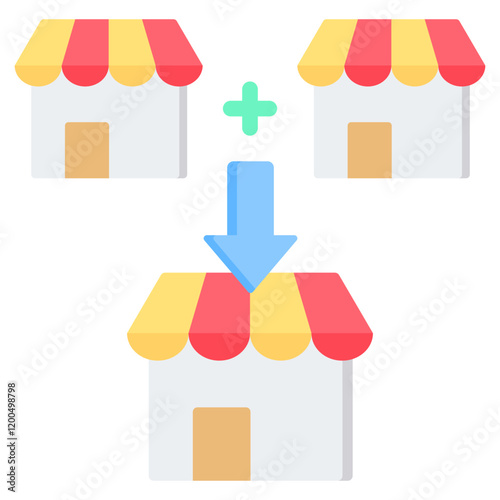 Merger Flat Icon