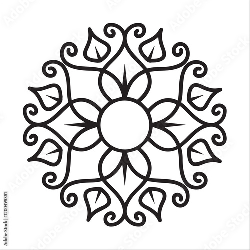 Mandala Flower icon vector art illustration.