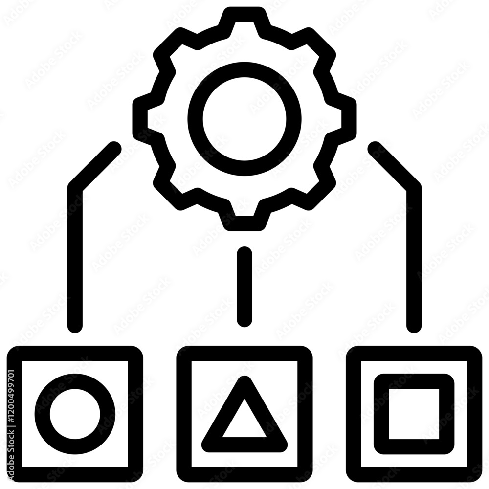 Differentiation Outline Icon Differentiation Outline Icon
