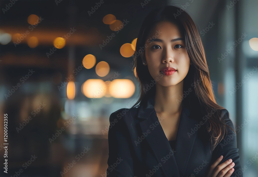 Fototapeta premium Professional Asian woman 30 years old posing in corporate setting