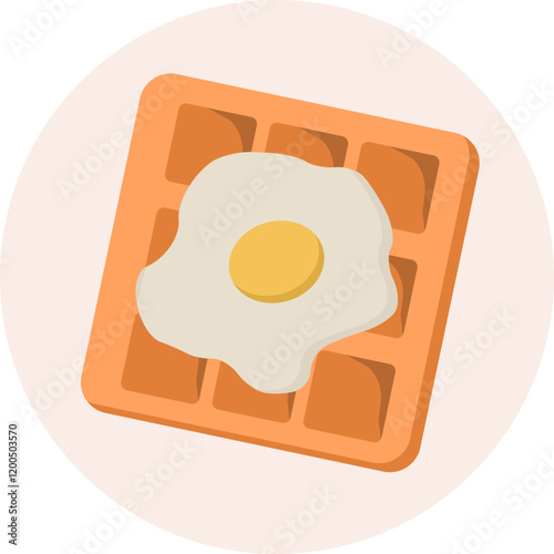 waffle with egg on top vector