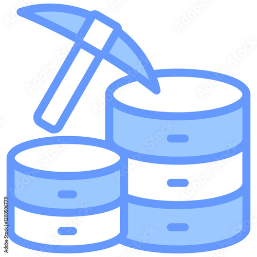 Data Mining Blue Icon