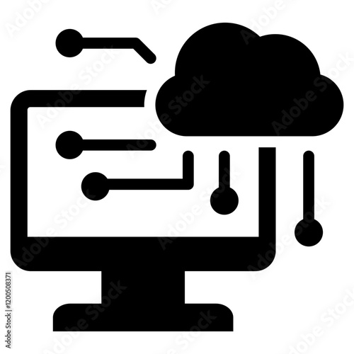 Cloud Computing Glyph Icon