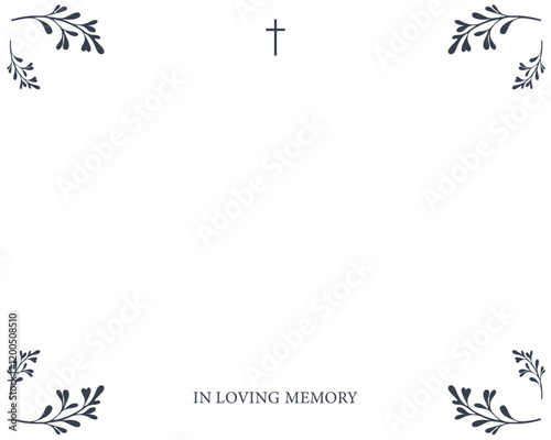 Funeral empty card. Empty card. Digital Funeral invitation. White card