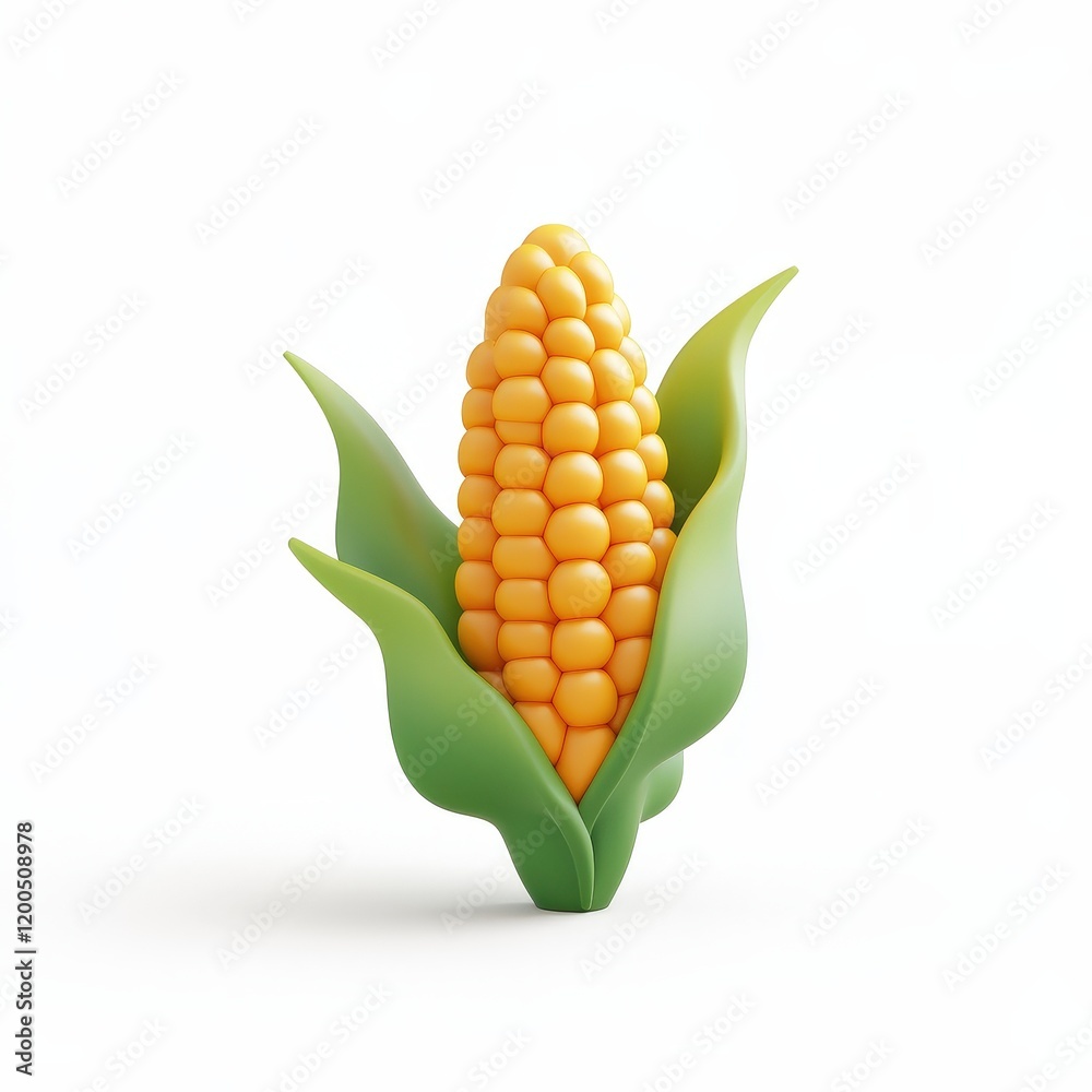 Obraz premium 3D Render of a Single Ear of Corn