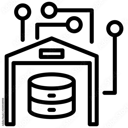 Data Warehouse Outline Icon