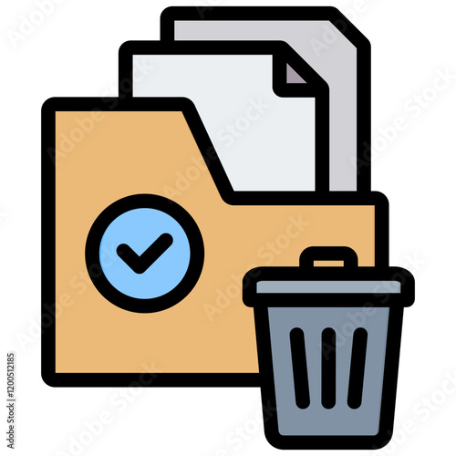 Data Erasure Outline Color Icon