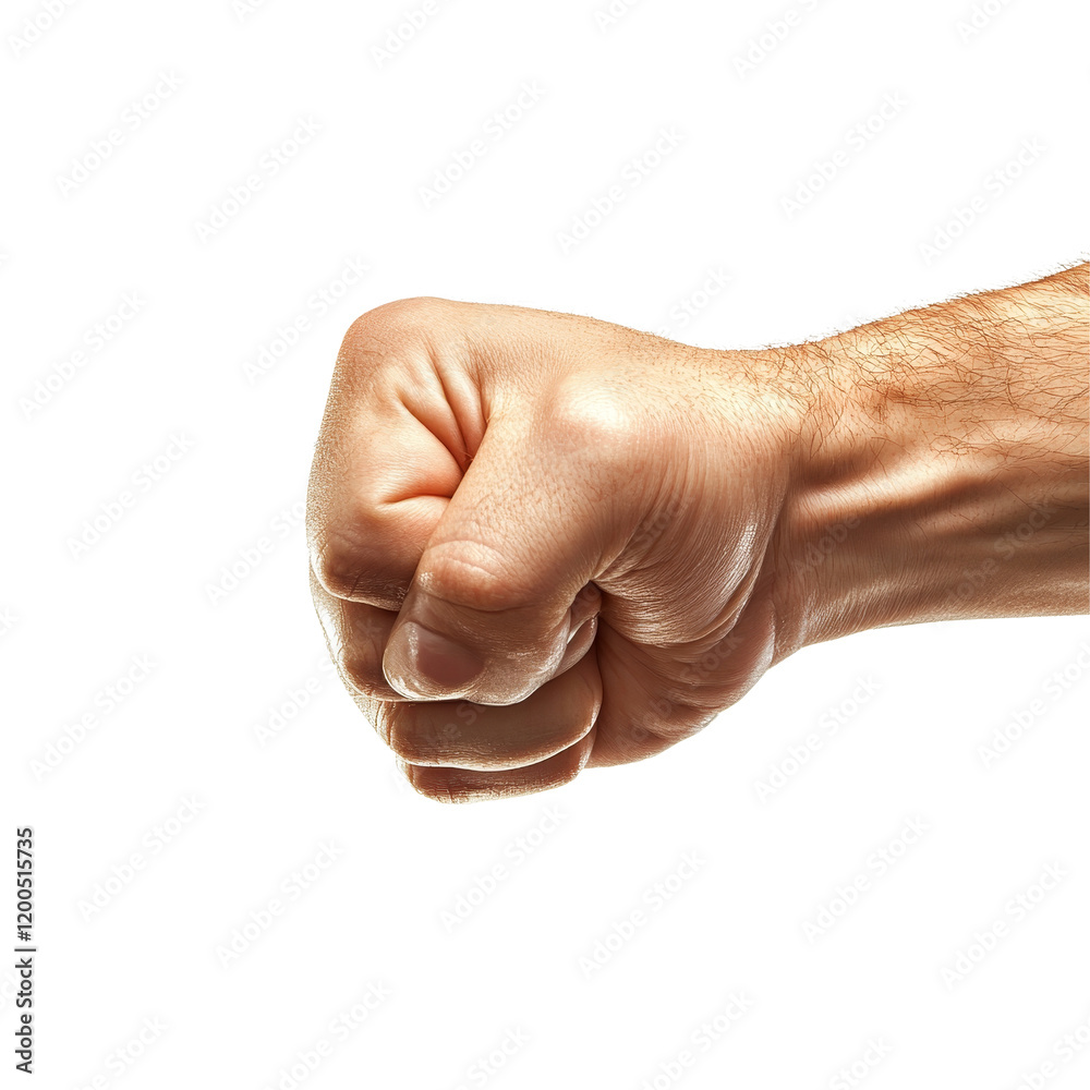A strong fist thrust forward in a confident gesture against a clean transparent background, Fist outstretched forward, side view, isolated on transparent background A strong fist thrust forward in a confident gesture against a clean transparent background, Fist outstretched forward, side view, isolated on transparent background