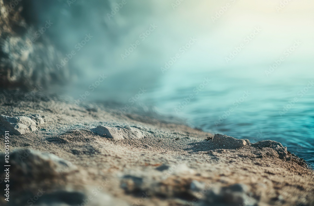 Beautiful blurred background of sandy beach and blue sea water on sunny day with copy space concept for summer vacation, travel Beautiful blurred background of sandy beach and blue sea water on sunny day with copy space concept for summer vacation, travel