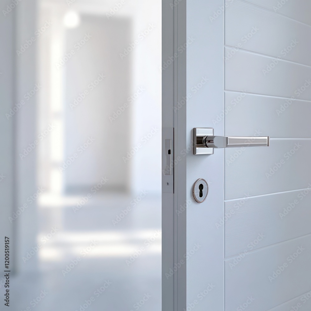 minimalistic white interior door with sleek black handle, emphasizing modern design and clean aesthetics, creating a serene home atmosphere minimalistic white interior door with sleek black handle, emphasizing modern design and clean aesthetics, creating a serene home atmosphere