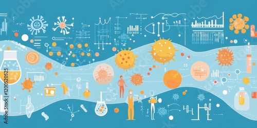 A cheerful infographic showing the spread of infectious diseases and methods for prevention photo