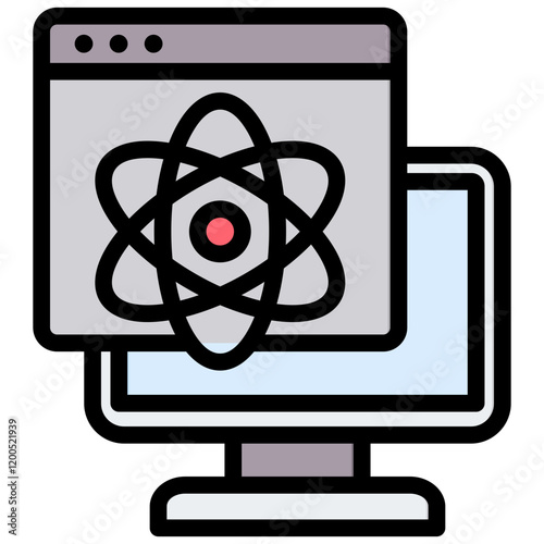 Quantum Computing Outline Color Icon