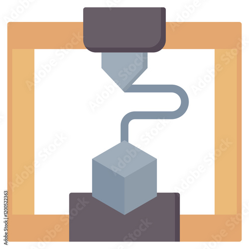 3D Printing Flat Icon