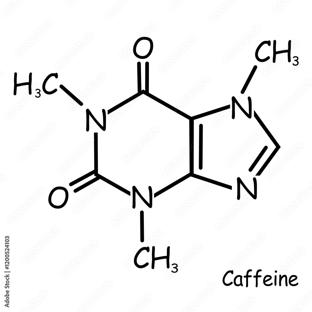 Chemistry Compound, Chemical structure : caffeine Chemistry Compound, Chemical structure : caffeine