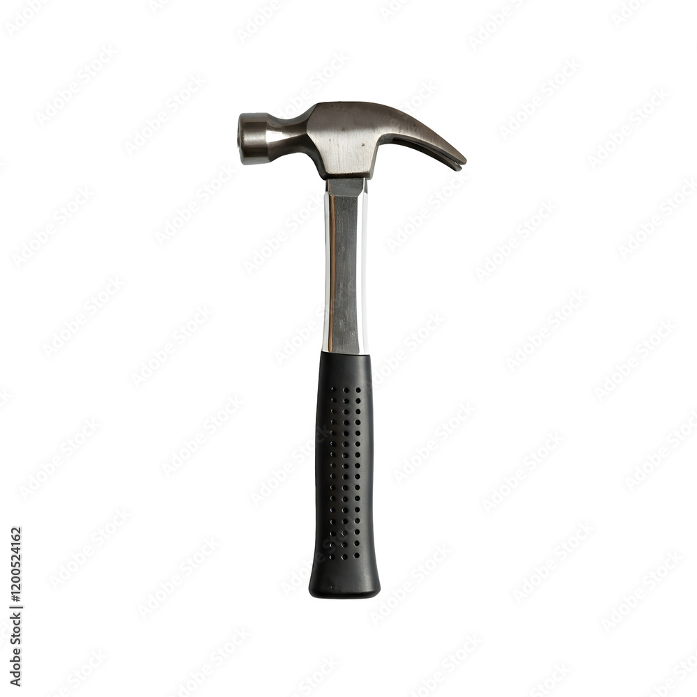 Hammer with black plastic handle on a transparent background. Hammer with black plastic handle on a transparent background.