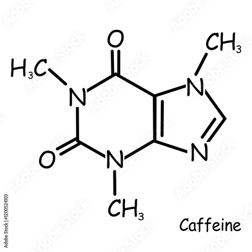 Chemistry Compound, Chemical structure : caffeine 