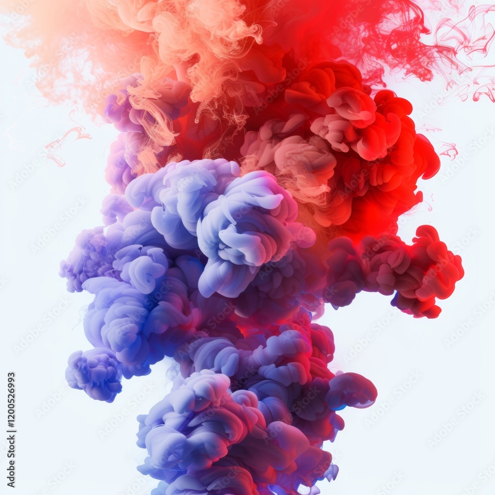 Obraz premium A bold smoke explosion, deep primary colors