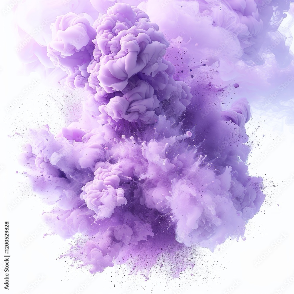 Naklejka premium A bold smoke explosion, lavender and lilac
