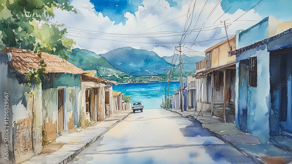 Island Charm: Margarita’s Streets Leading to the Teal Ocean Island Charm: Margarita’s Streets Leading to the Teal Ocean