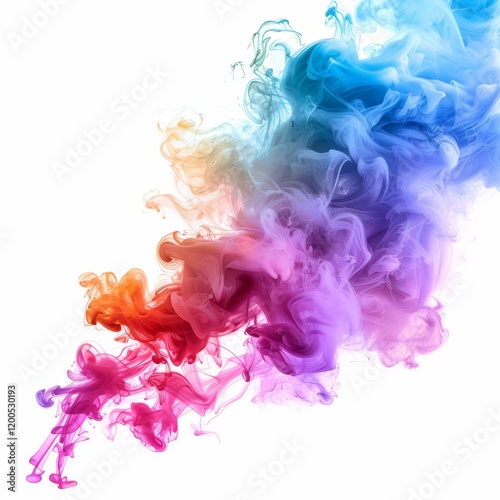 A colorful smoke burst, dynamic patterns