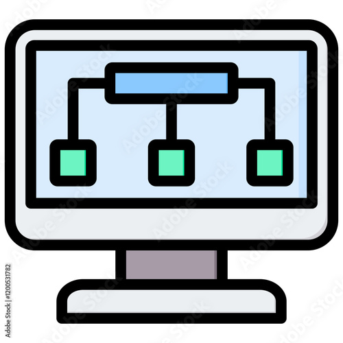 Parallel Computing Outline Color Icon