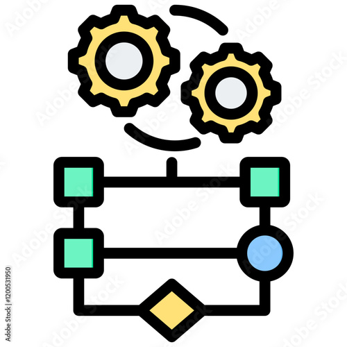 Evolutionary Algorithm Outline Color Icon