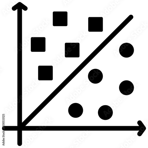 Support Vector Machine Glyph Icon