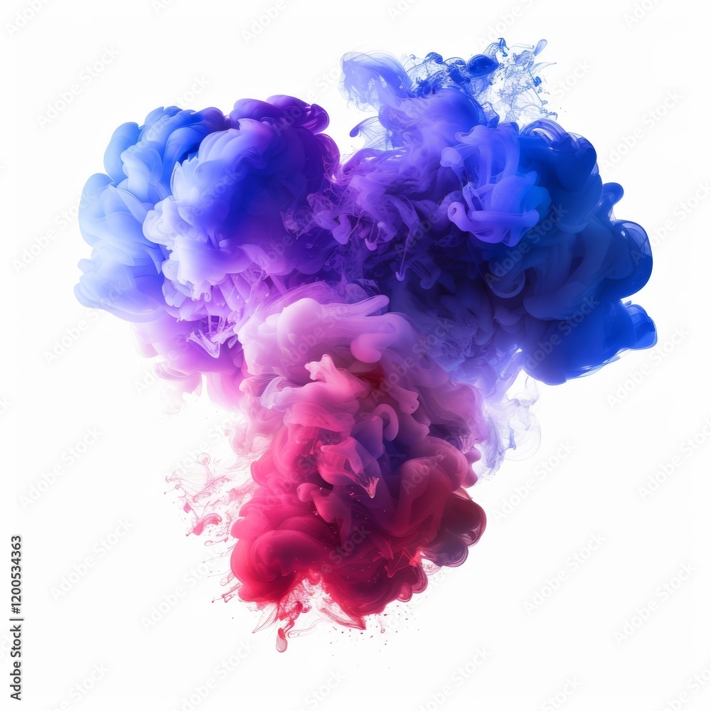 Obraz premium A colorful smoke burst, indigo and royal blue