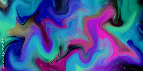 Abstract liquid wavy background. flat hand drawn vivid colored groovy background. Seamless pattern with liquid and fluid marble texture, colorful paint, mix colors, abstract background. 