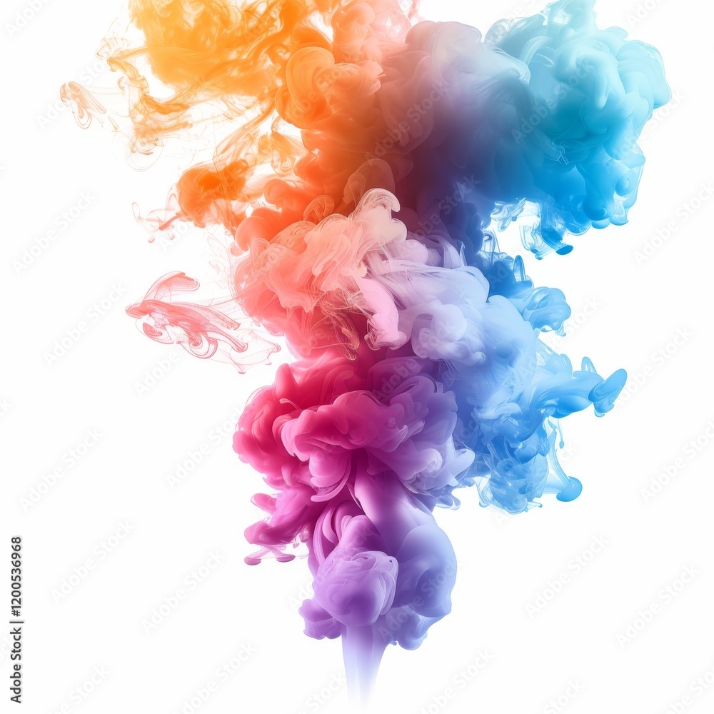 Obraz premium A colorful smoke burst, swirling gradient colors