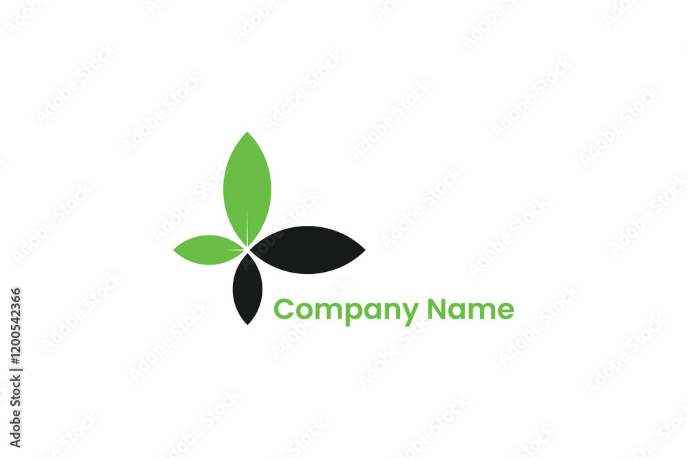 A logo for a company with a green leaf and looks like butterfly. The logo is simple and clean, with the company name written below it. The logo conveys a sense of growth and freshness