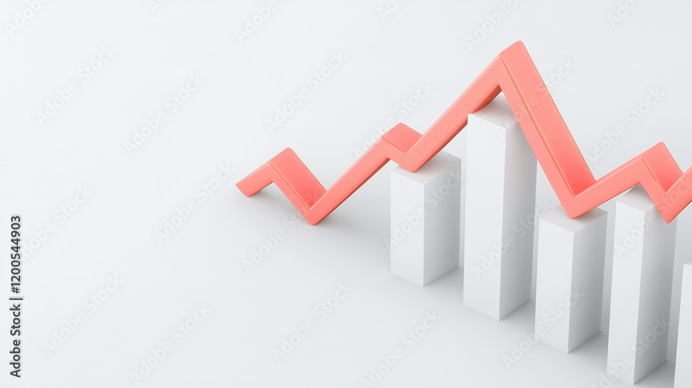 3D abstract growth curve chart with minimalist design, showcasing upward trends and data visualization. Ideal for financial and business presentations 3D abstract growth curve chart with minimalist design, showcasing upward trends and data visualization. Ideal for financial and business presentations