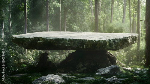 Stone Slab Structure in Forest Setting