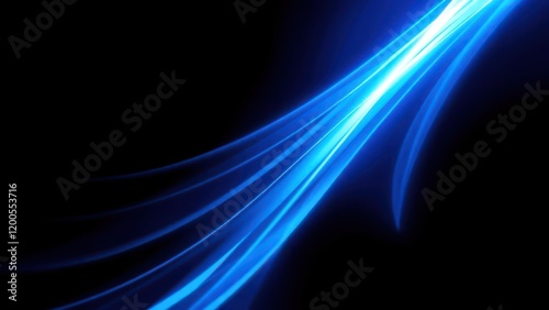 a blue light streaks on a black background