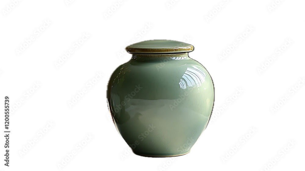 Elegant Green Ceramic Jar Elegant Green Ceramic Jar