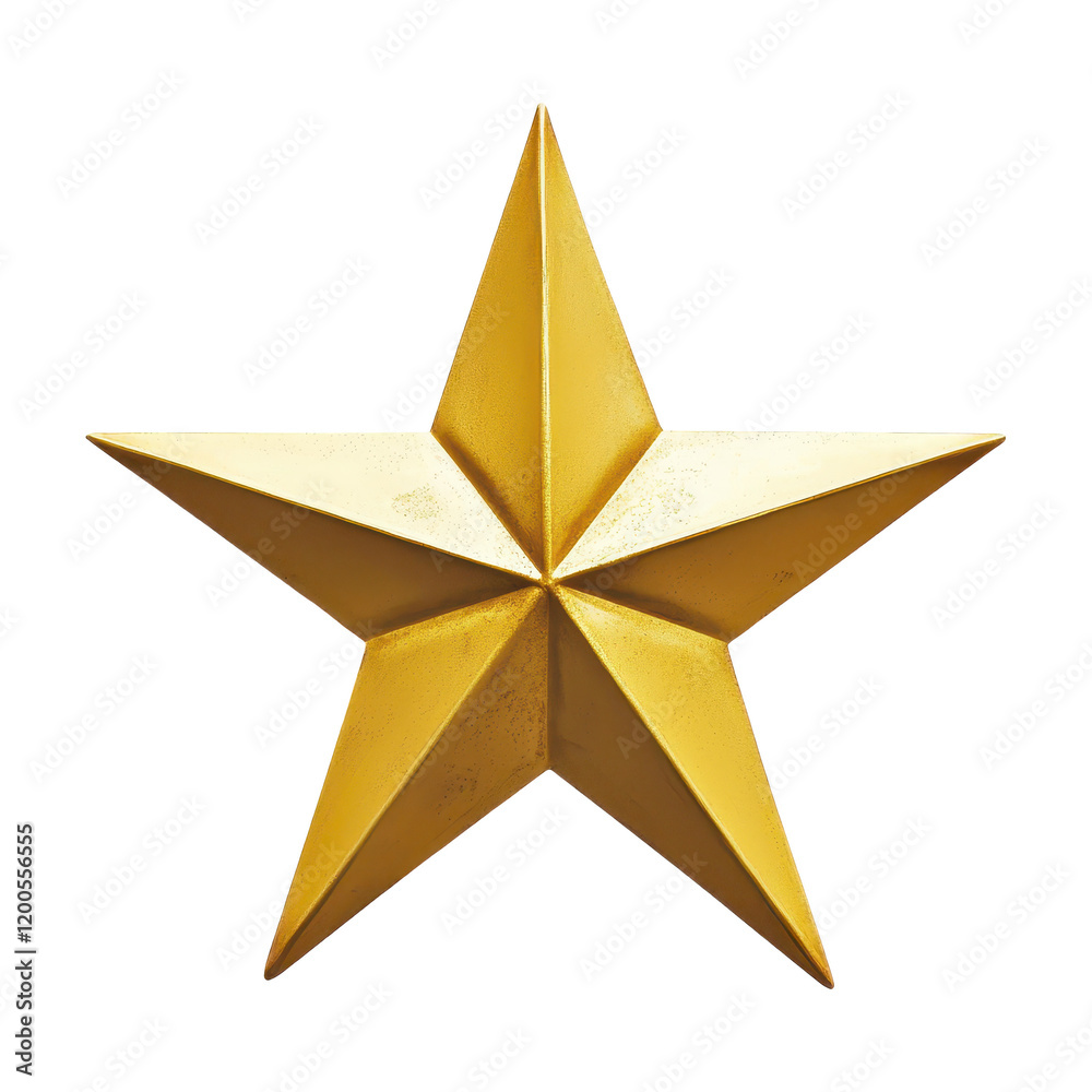 Obraz premium Gold Star with Transparent Background for Design and Decoration | Isolated 3D Element PNG for Projects