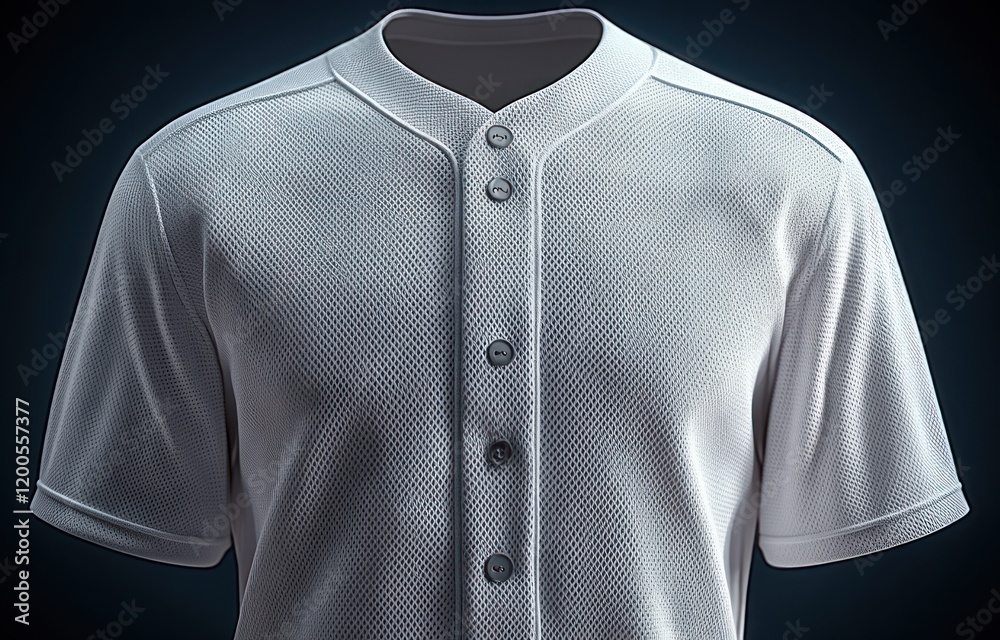 Realistic White Baseball Jersey Front View Activewear Apparel Design Realistic White Baseball Jersey Front View Activewear Apparel Design
