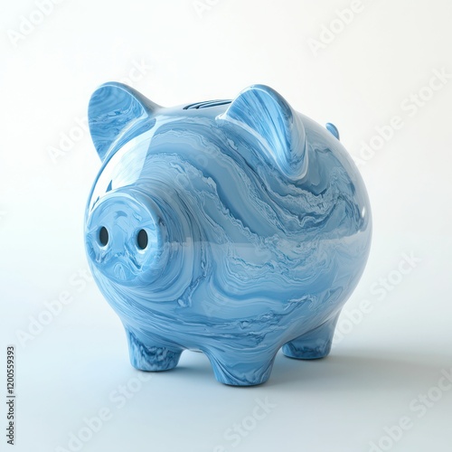 a minimalist blue piggy bank with a clean design, symbolizing savings, financial planning, and simplicity in a modern aesthetic. photo