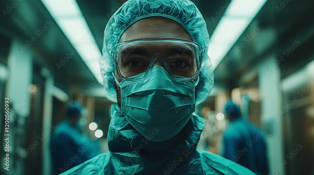 surgeon with surgical mask surgeon with surgical mask
