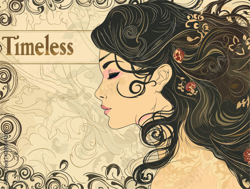 Timeless Digital Elegance: A Flowing Tapestry of Beauty and Grace